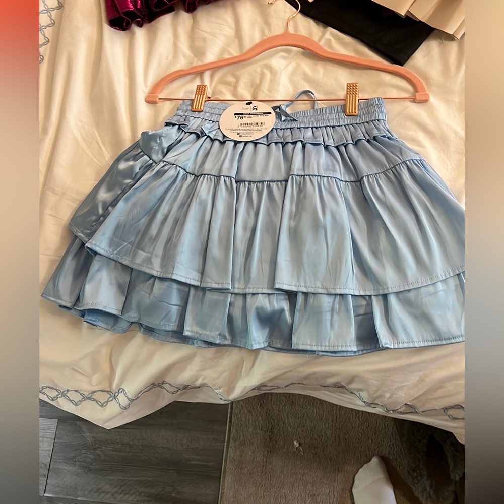 Light blue ruffle skirt